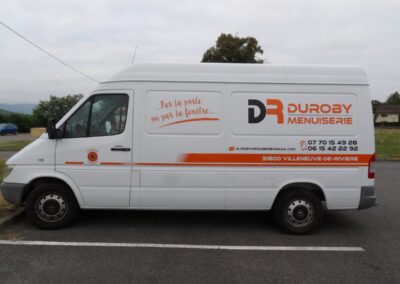 Marquage véhicule pour Duroby Menuiserie